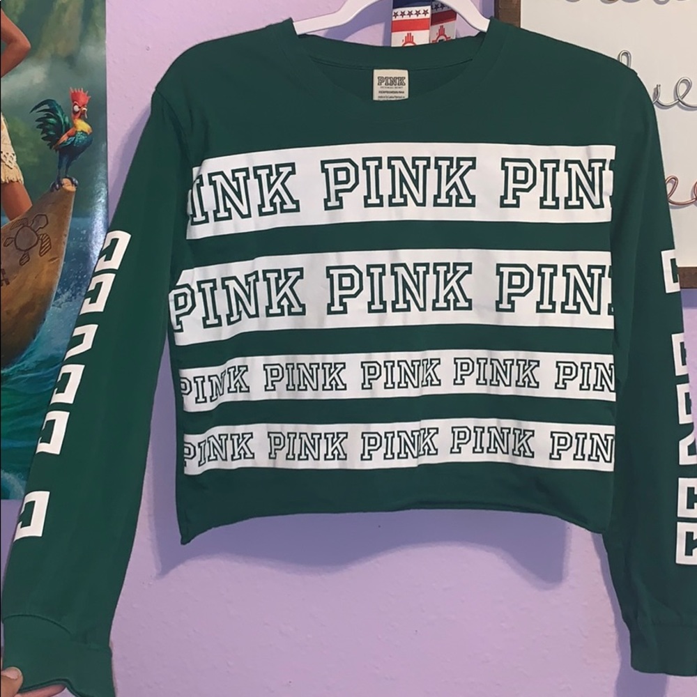 Cute green Pink crop top shirt💚
